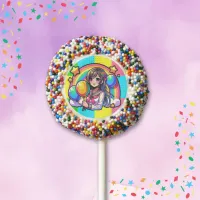 Anime Girl Colorful Pop Art Birthday  Chocolate Covered Oreo Pop