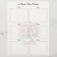 Wedding Bridal Monthly Countdown Planner Page