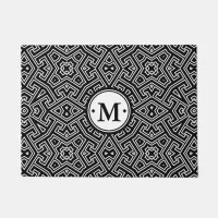 Geometric Pattern Monogram Black and White ID149 Doormat