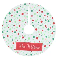 Whimsical Personalized  Polka Dot Christmas Skirt Brushed Polyester Tree Skirt