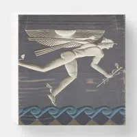 Hermes - Herald of the Greek Gods in NYC Wooden Box Sign