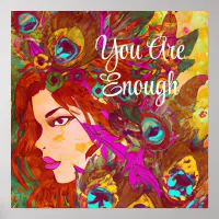 You Are Enough Abstract Art | Women with Feathers Poster