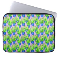 Aloe Vera Plants Pattern Textile Laptop Sleeve