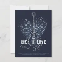 Electro Guitar with Heart and Musical Notes Invitation