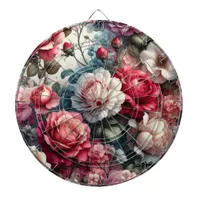 Timeless Rose Floral Charm Dart Board