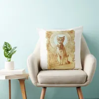 Sacred Egyptian Royal Cat Throw Pillow