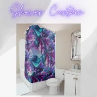 Beautiful Turquoise & Pink Abstract Pattern | Shower Curtain