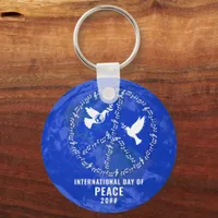 World Peace Dove Peace on Earth Day Logo QR Code Keychain