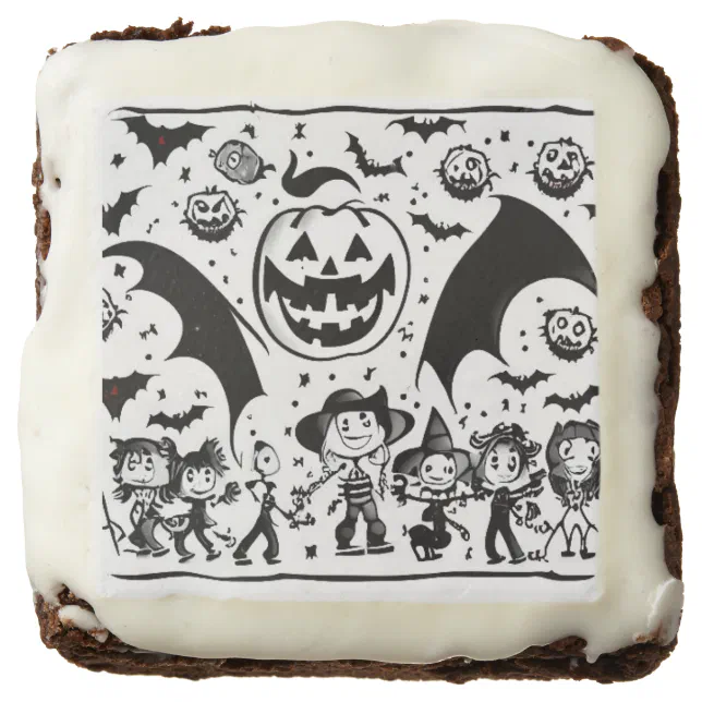 Halloween fiesta en noir et blanc  brownie