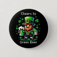 St Patrick's Day Leprechaun | Cheers to Green Beer Button