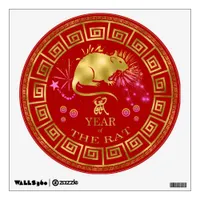 Chinese Zodiac Rat Red/Gold ID542 Wall Decal