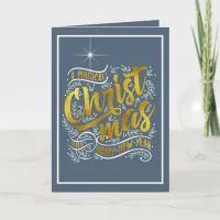 Magical Christmas Typography Photo Gold ID441 Holiday Card