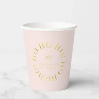 Pink Gold Christmas Ho Ho Ho ID1009 Paper Cups