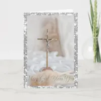 Pretty Cross Religious Christmas Card
