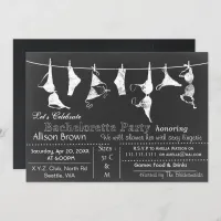 Chalkboard Lingerie Shower Bachelorette Invitation