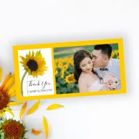 Yellow Sunflower on White Wedding Thank You