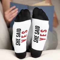 She Said Yes! Custom Name Marriage Proposal Socks