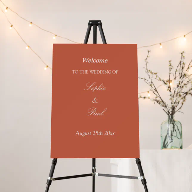 Elegant Terracotta Wedding Welcome Sign