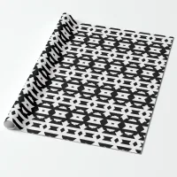 Modern Black & White Op Art Geometric Pattern Wrapping Paper