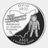 Faux Ohio State Quarter Classic Round Sticker