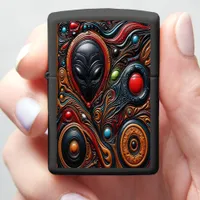 Vivid Alien Encounter Art Zippo Lighter