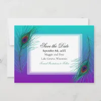 Elegant Peacock Feather Elegant Save the Date Invitation