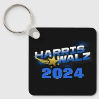 Harris & Walz Gold Star Black Keychain