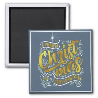 Magical Christmas Typography Gold ID441 Magnet