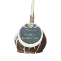 Elegant Moon Celestial Engagement:Blue & Gold Cake Pops