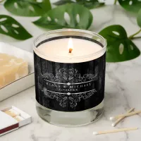 Gothic Hallowedding Scrollwork B&W ID866 Scented Candle