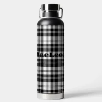 Simple Tartan Black and White Monogram Name |