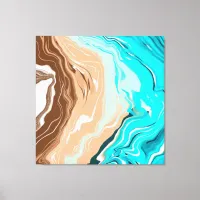 Abstract Beach Fluid Art  Canvas Print