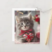 A cute Valentine Kitten Postcard