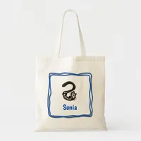 Tote Bag - Cat Letter S with Name in Frame