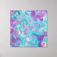 Purple, Blue, Gold and Teal swirls Canvas Print