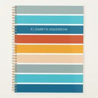 Modern Retro Sunset Stripes Personalized  Planner
