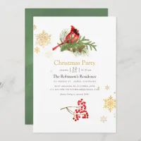 Watercolor Woodland Bird Christmas Party Invitation