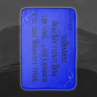 Black on Blue Shakespeare Shall I Compare.. |  Bath Mat