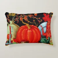 Autumn Festive Antique Painting Pumpkin Decoration Accent Pillow