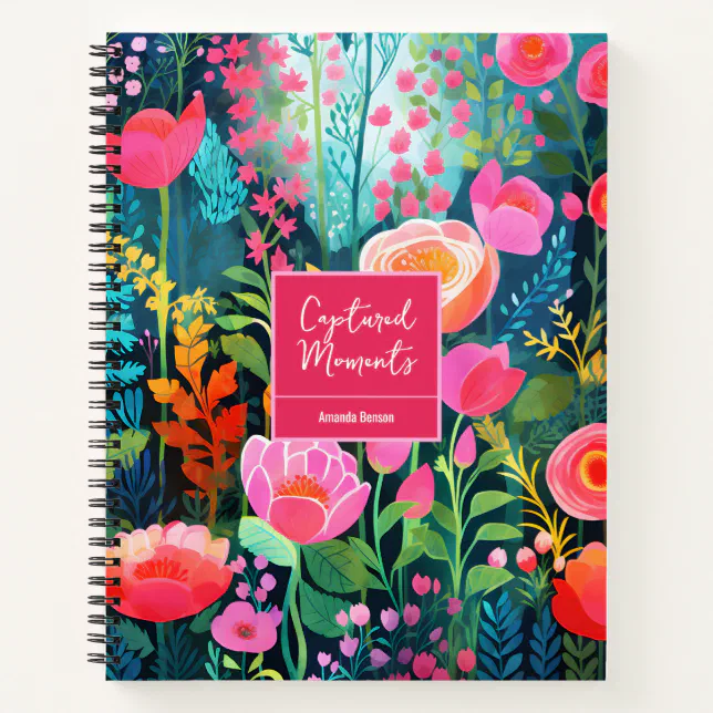Colorful Pink Roses Artistic Painting Style Notebook