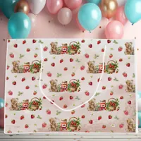 Berry First Strawberry and Bear Birthday Large Gift Bag