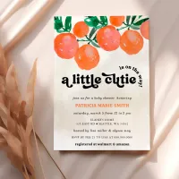 A Little Cutie Is On The Way Orange Baby Shower Invitation