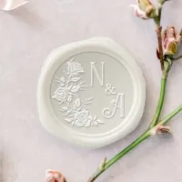 Elegant Rose Wedding Monogram  Wax Seal Stamp