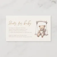 Teddy Bear Baby Shower Books For Baby Request Enclosure Card