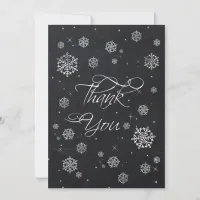 Chalkboard snowflakes Bridal Shower Thank You Card