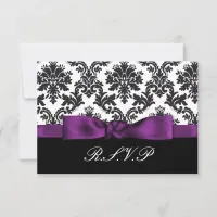 purple damask  rsvp standard 3.5 x 5