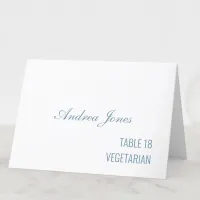 Meal Choice Guest Name Dusty Blue Place Card