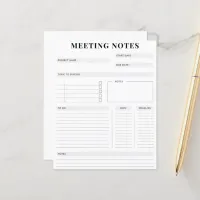 Minimal Professional Meeting Notes Planner