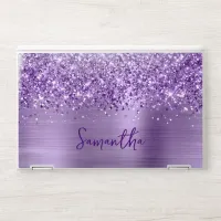 Glittery Glam Royal Purple Name HP Laptop Skin