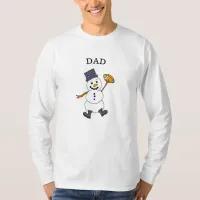 Dad Snowman Cute Whimsical Christmas T-Shirt